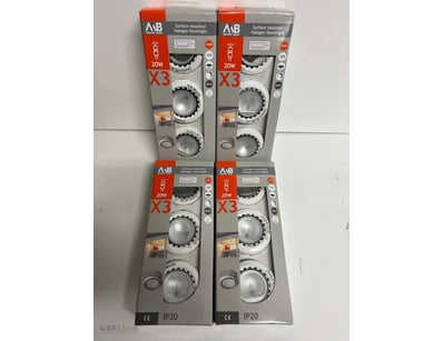 4 X Set of 3 Slim Downlight 3x20W, 2000hour life, ...