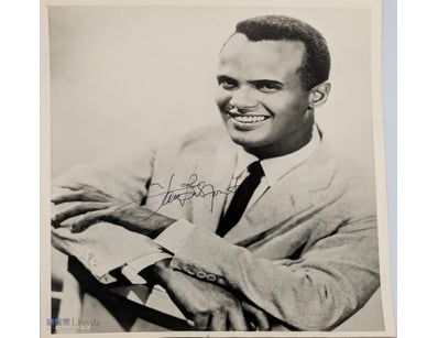 SIGNED HARRY BELAFONTE PHOTOGRAPH WITH CERTIFICATE...