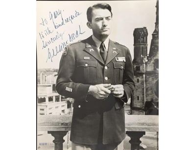 SIGNED PHOTOGRAPH OF GREGORY PECK WITH CERTIFICATE...