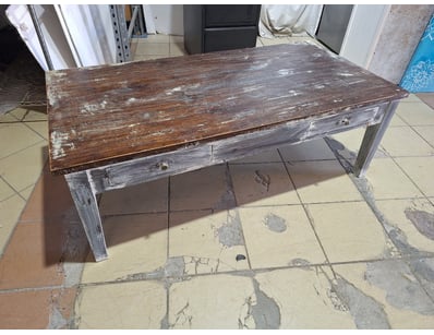 Coffee Table With Drawers, Timber Style, Brown Fin...