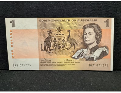 COMMONWEALTH OF AUSTRALIA 1972 ONE DOLLAR NOTE FIN...