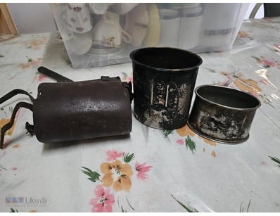 Vintage Billy with Leather Casing, Canteen Cups, S...