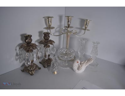Assorted Vintage Crystal/Silver Tone/Glass Candle ...