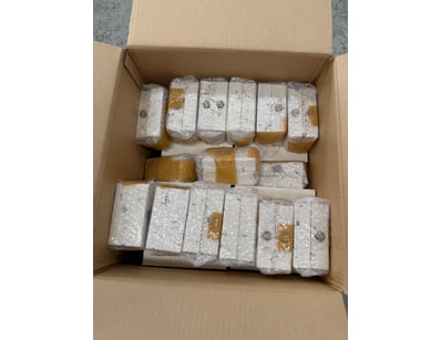 Assorted Box of Candles and Soaps. The box contain...