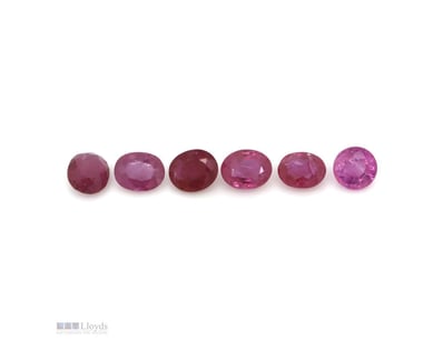 2.83CT TSW X 6, NATURAL CORUNDUM RUBIES     

Oval...