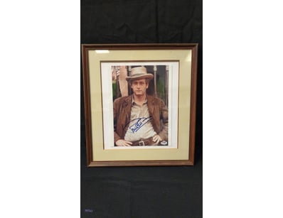 FRAMED AND SIGNED PAUL NEWMAN PHOTOGRAPH PSA GRADE...