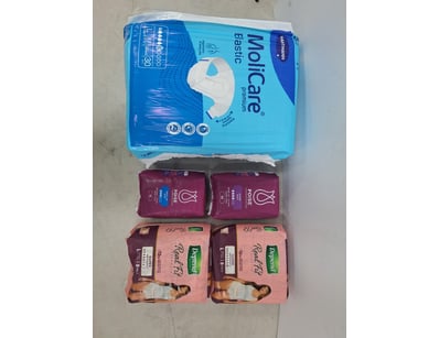 Bulk lot of incontinence and feminine hygiene prod...