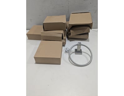Lot comprising multiple stainless steel towel ring...