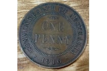 230 · 1916 AUSTRALIA KGV ONE PENNY 311236+33