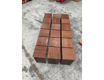 Bench seats, wood, brown paint, oil type Finnish, ...
