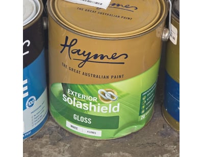 Haymes paint, exterior solashield gloss, white, 4 ...