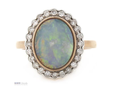 14K ROSE GOLD, 2.22CT AUSTRALIAN LIGHTNING RIDGE O...