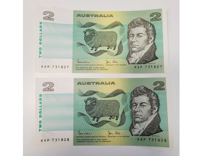 AUSTRALIAN $2 BANKNOTES , R88 (UNC)

CV : $60
...