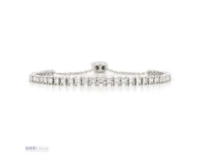 14K WHITE GOLD, 2.50CT TDW DIAMOND, GRADUATED TENN...
