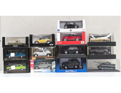 VINTAGE DIE-CAST MODEL CAR COLLECTION - 13 PIECES...