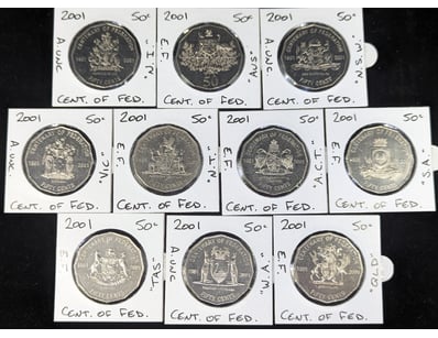 TEN AUSTRALIAN CENTENARY OF FEDERATION COMPLETE TE...