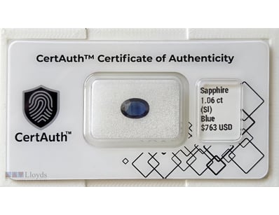 CERTIFIED 1.06CT NATURAL BLUE SAPPHIRE – SI CLARIT...