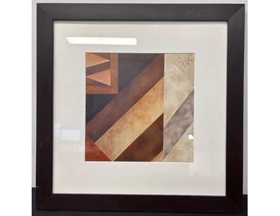 ABSTRACT GEOMETRIC COMPOSITION WITH TEXTURED EARTH...