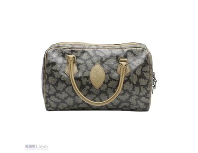 SAINT LAURENT GIRAFFE PRINT COATED CANVAS BOSTON B...