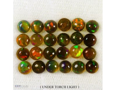 NATURAL 4.65CT ROUND CABOCHON RAINBOW FIRE OPAL LO...
