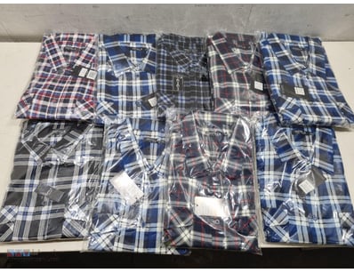 Bulk lot of 10 men's plaid pajama sets from IMPALA...
