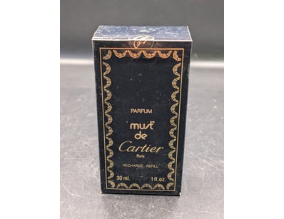 VINTAGE CARTIER "MUST DE CARTIER" PARFUM REFILL BO...