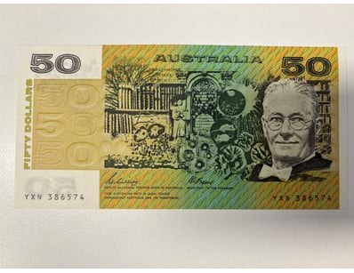 AUSTRALIAN $50 BANKNOTE, R511 (UNC)

CV$225

C...