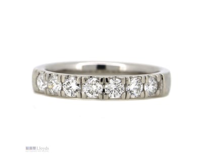 PT950 PLATINUM AND 0.68CT TDW DIAMOND, ETERNITY RI...