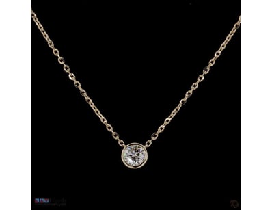 1.54 CT ROUND BEZEL SOLITAIRE PENDANT NECKLACE IN ...