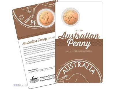 2021--110TH ANNIVERSARY OF AUSTRALIAN PENNY - A BO...