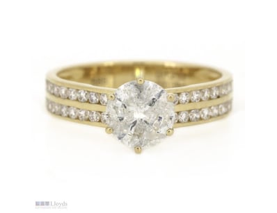 14K YELLOW GOLD AND DIAMOND, CLASSIC DOUBLE ROW BA...