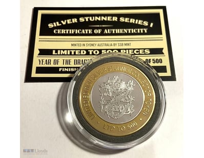 NEW 2024 YEAR OF THE DRAGON "SILVER STUNNER" 43MM ...