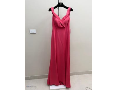 FUCHSIA PINK SLEEVELESS WRAP EVENING GOWN

Item Si...