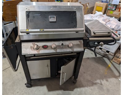 Hooded Three Burner BBQ with Side Burner and Under...