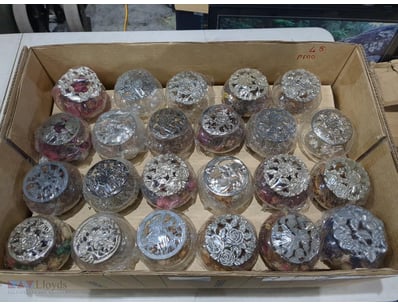 Assorted Pewter And Glass Potpourri Jars. Qty To B...