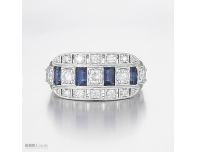 14CT WHITE GOLD AUSTRALIAN SAPPHIRE AND DIAMOND AR...