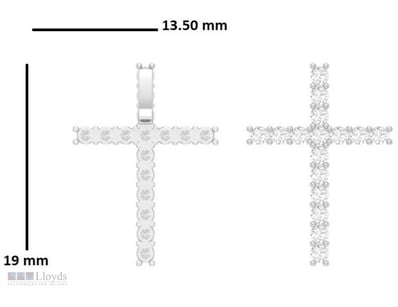 0.40 CT ROUND DIAMOND CROSS PENDANT IN 18KT WHITE ...