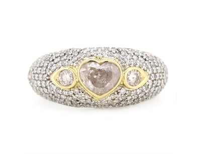 14K WHITE/YELLOW GOLD, FANCY PINK DIAMOND AND DIAM...