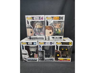 FUNKO POP STAR WARS COLLECTION - FIVE FIGURES LOT...