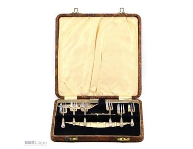 ENGLISH VINTAGE BOXED EPSN CUTLERY SET.      

The...