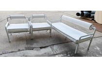 13 · 3-Piece Outdoor Lounge Setting - White Metal