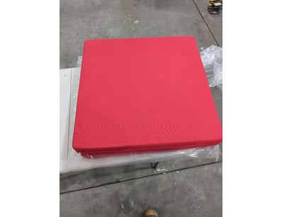 2x Red Fabric Cushions

