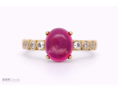 NATURAL RUBY & MOISSANITE RING ON 925 SILVER - WIT...