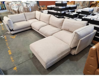 6Pce Modular Suite, Cream, Fabric Upholstery 

Dim...
