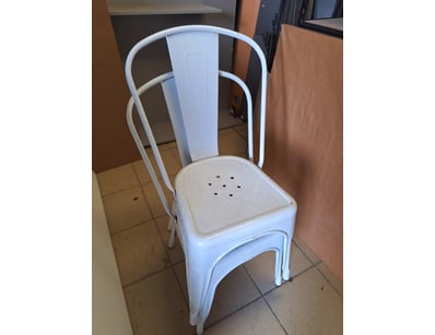 X2 Chairs, Metal Style, White Finish

