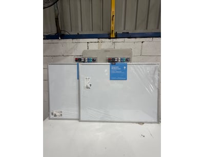 2x J.Burrows Magnetic Whiteboard set  with alumini...