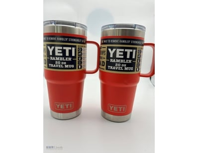 Yeti Rambler Travel Mug 20oz - Rescue Red - Twin p...