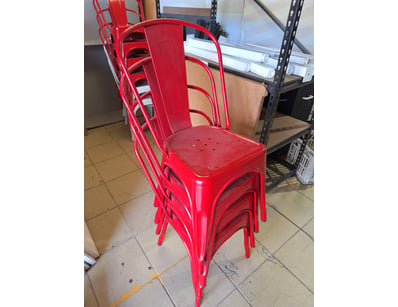 X4 Chairs, Metal Style, Red Finish 

BID PER EACH,...