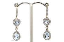 14K Yellow Gold, Aquamarine And Diamond, Halo