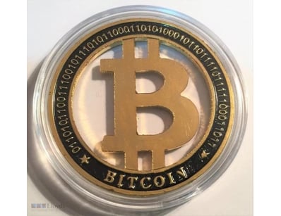 2019 "CUT-OUT BITCOIN" COIN, 10.8 GRAMS, 40 MM, (F...